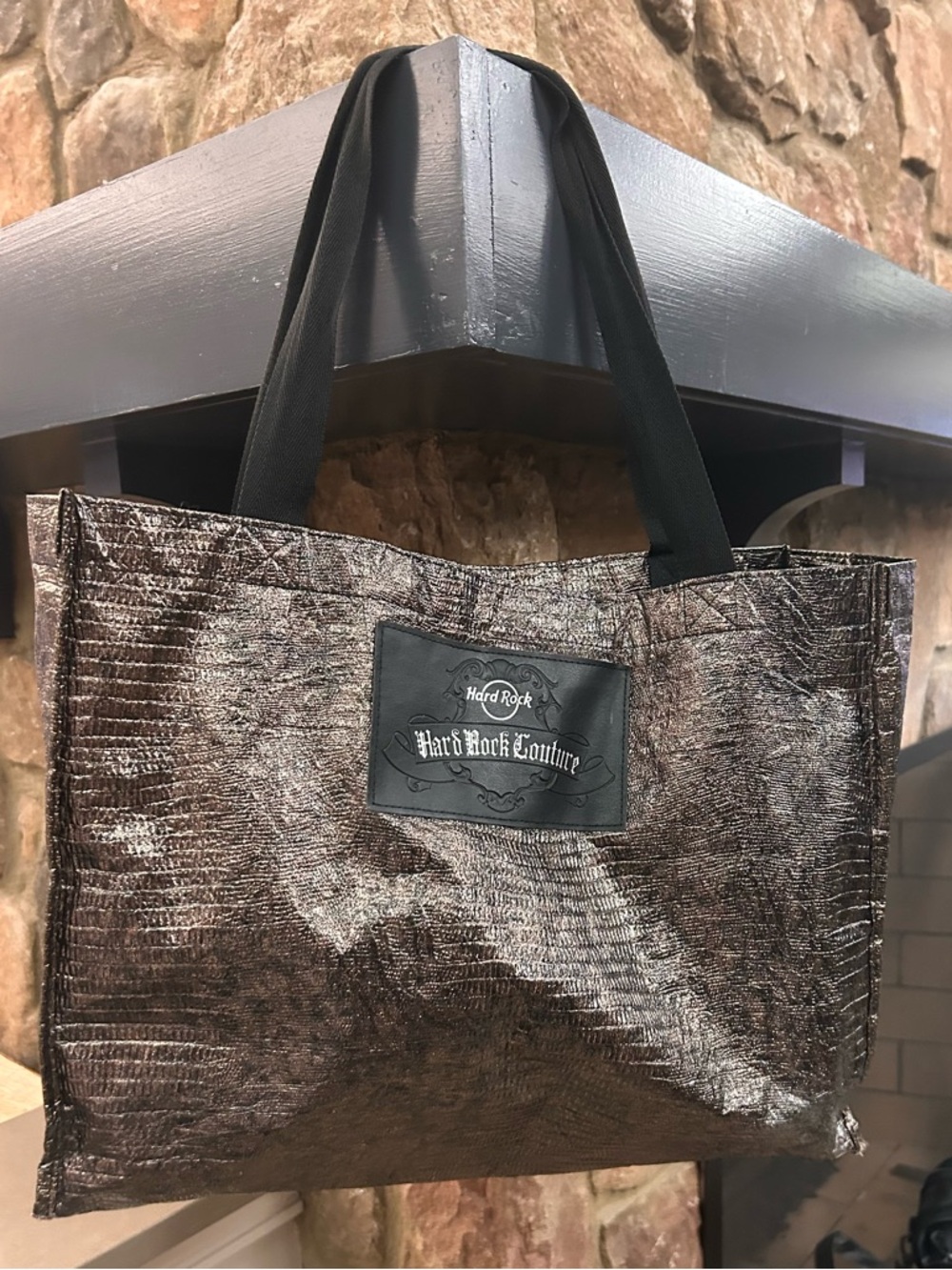 Hard Rock Cafe Metallic Brown Tote no flaws